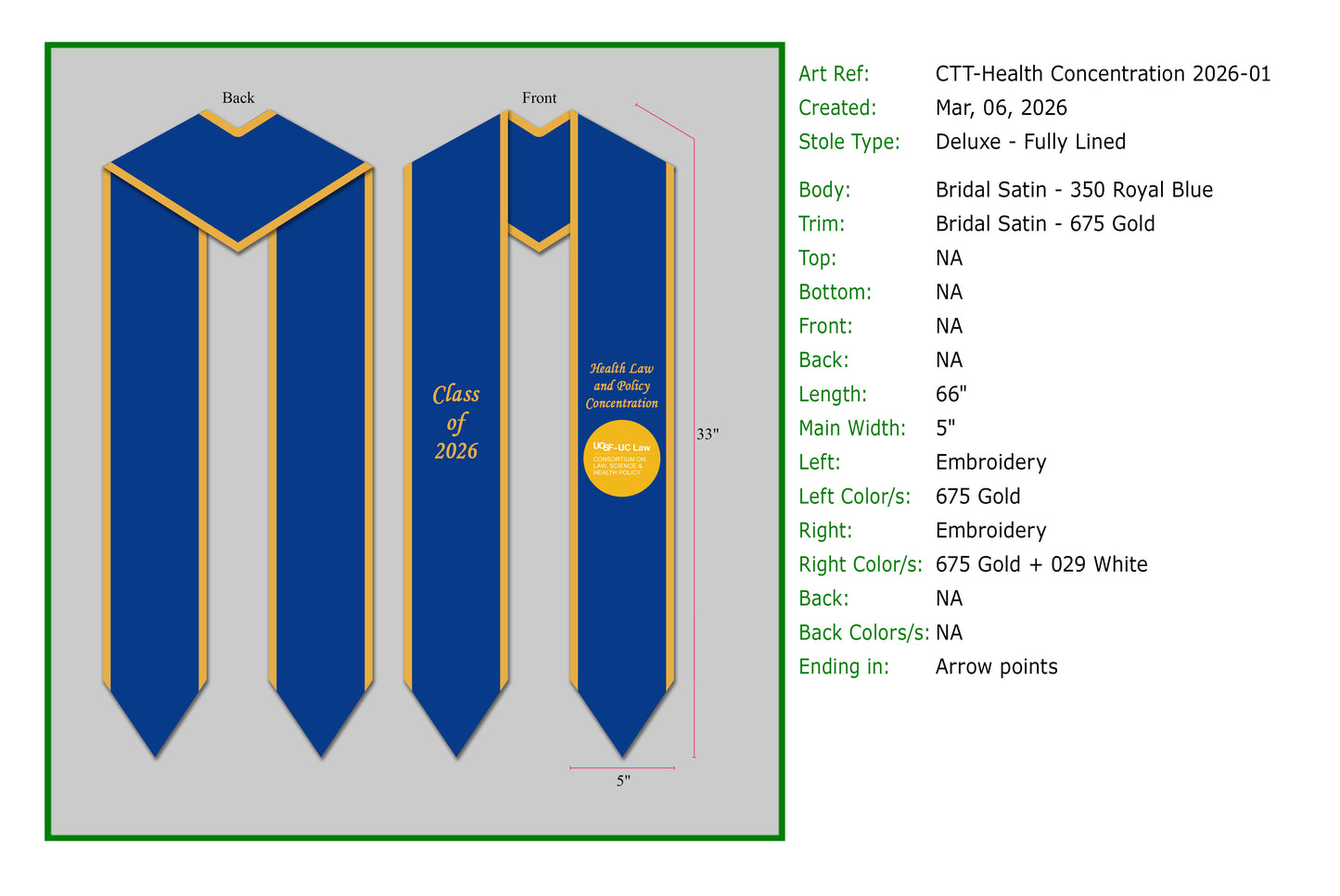 Custom Graduation Stole