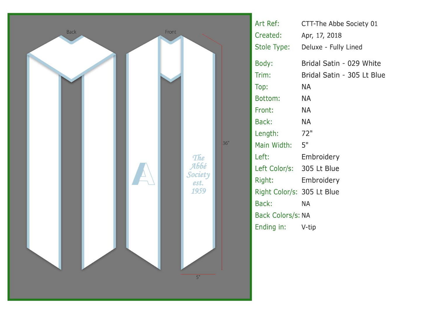Graduation Stole (Layout attached)